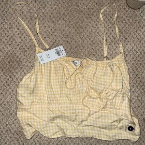 Yellow and white checkered tank top